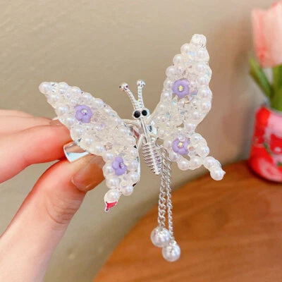 Elegant Tassel Butterfly Hairpin Moving Flying Girls Shiny Hair Clips Barrettes⇓ - Image 1 of 4
