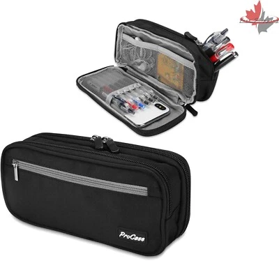 Double Zipper Pencil Case for 40+ Pens - Ideal for School, Office, Travel - 8 Foto 1 de 4