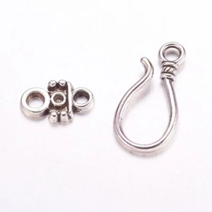 20 Sets Antique Silver Tibetan Style Bowknot Hook and Eye Clasps Jewelry Finding - Picture 1 of 2