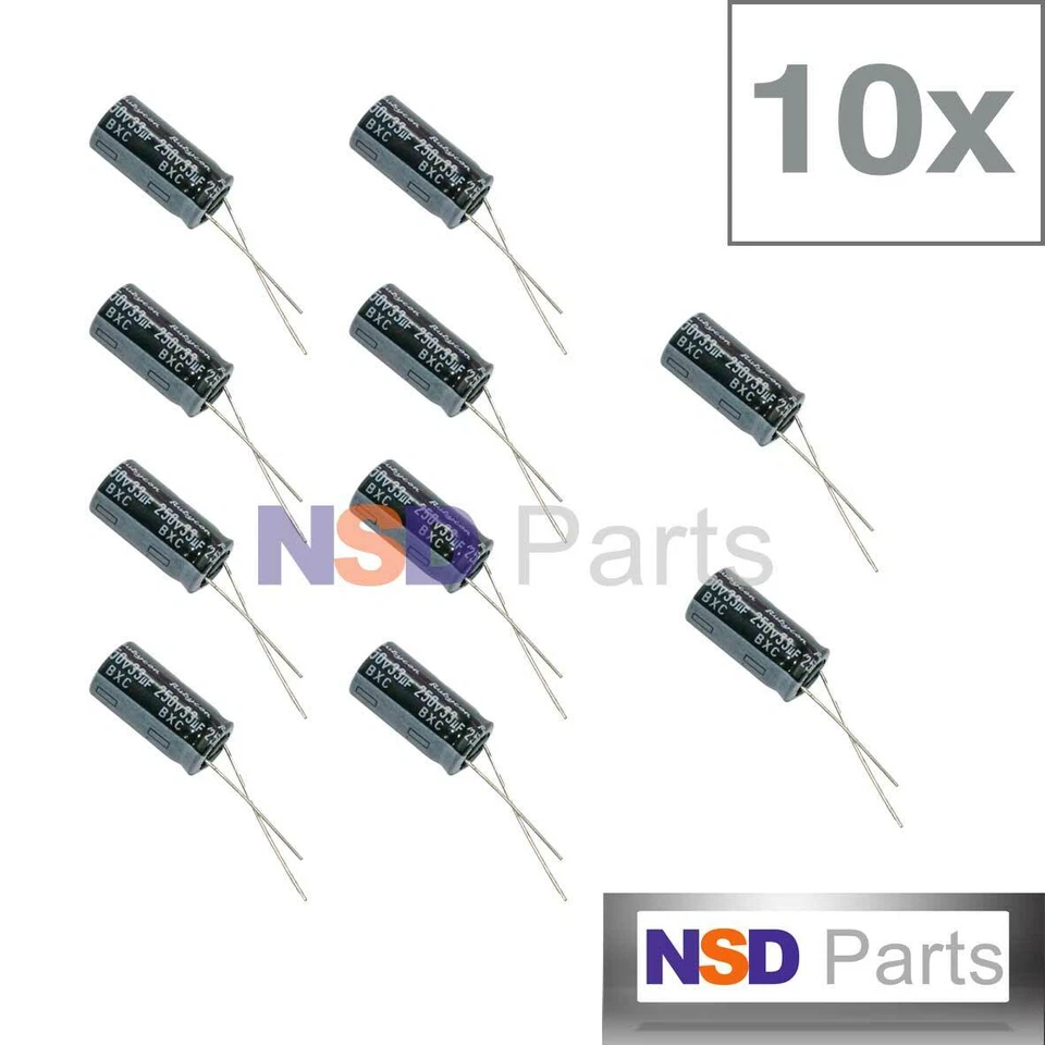 10pcs RUBYCON BXC 33mfd 250v 33uf 10*20mm long life electrolytic Capacitor 105℃