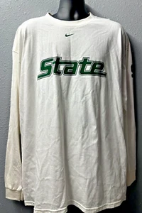 NCAA Michigan State Spartans Nike Long Sleeve Shirt Men's SZ: XL White - Used - Bild 1 von 10
