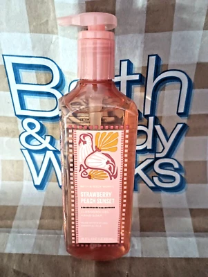 BATH & BODY WORKS HAND SOAP CLEASING GEL STRAWBERRY PEACH SUN 8 FL/oz 236 mL NEW - Image 1 of 3