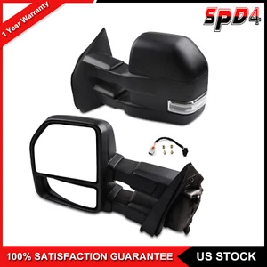 Par de espejos retrovisores de remolque para camioneta Ford F150 2015-2020 luz de señal de charco térmico eléctrico - Imagen 1 de 10