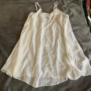 Vintage Serena Lace Sheer Gown Size Large Made In USA White - Picture 1 of 5