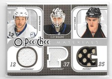2008-09 OPC O-Pee-Chee Materials Triple 3MKMC Ryan Malone Olaf Kolzig Matt Carle