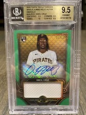 2022 Topps Triple Threads Oneil Cruz Rookie Patch Auto RC Emerald /50 BGS 9.5