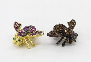 Joan Rivers Classic Collection 2er Set Strass Kristalle Biene Pins Rosa Bernstein - Bild 1 von 7