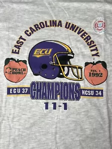 East Carolina Pirates ECU 1992 Peach Bowl Champions Vintage 90s Single Stitch L - Bild 1 von 10
