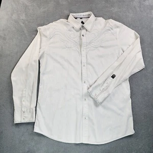 Roar Shirt Mens XL Blemish White Maverick Button Up Long Sleeve Embroidered - Picture 1 of 23