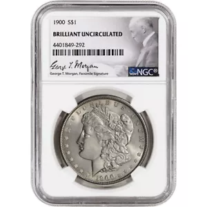 1900 US Morgan Silver Dollar $1 - NGC Brilliant Uncirculated - Picture 1 of 4