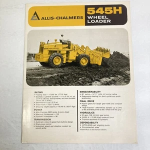 Cargadora de ruedas Allis Chalmers 545H de colección folleto de venta original - Imagen 1 de 3