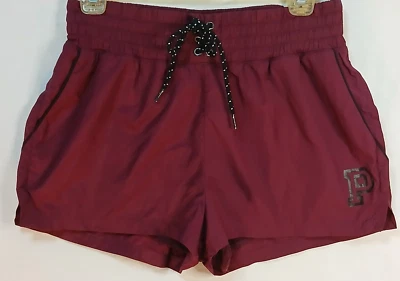 Shorts esportivo rosa Victoria’s Secret S borgonha marrom forrado corrida academia atlética - Imagem 1 de 4