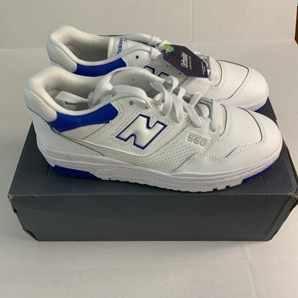 Men's Size 7 New Balance 550 White Cobalt Summer Fog BB550SWC Sneakers - Image 1 of 4