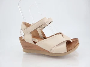 Miz Mooz Sofie Sandalen Damen Größe 41 EU 9,5 / 10 Elfenbein Leder Keilabsatz Fersenriemen - Bild 1 von 13