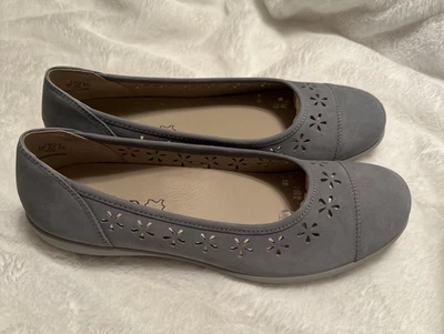 WOMENS SIZE US 9.5 MED HOTTER LIVVY LEATHER SKY GRAY Grey NUBUCK SHOES NIB - Image 1 of 4