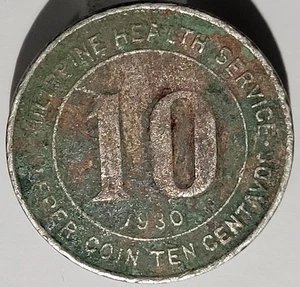 1930 Culion Lepra Kolonie Philippinen 10 Centavos Münze - Bild 1 von 2