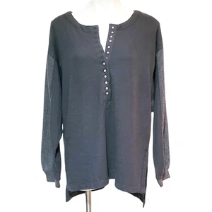 We the Free Nuevo gris Back at It oversize holgado forrado térmico henley talla S - Imagen 1 de 15