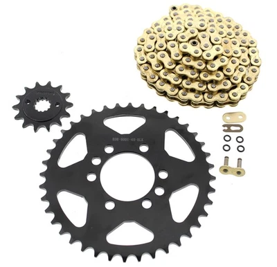 06-08 serve para Suzuki LTZ400 Z400 QuadSport corrente O-Ring dourada e roda dentada preta 14/40 - Imagem 1 de 3