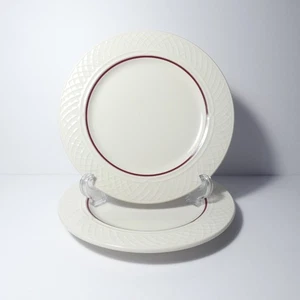 De Colección Homer Laughlin Gótico Marfil Rojo Círculo 8 1/8" Ensalada Postre Platos - Juego de 2 - Imagen 1 de 17