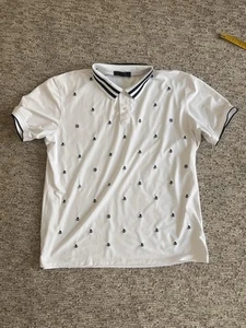 G/FORE Performance Fabric Skulls Mens Large Polo Golf Shirt White - Picture 1 of 9