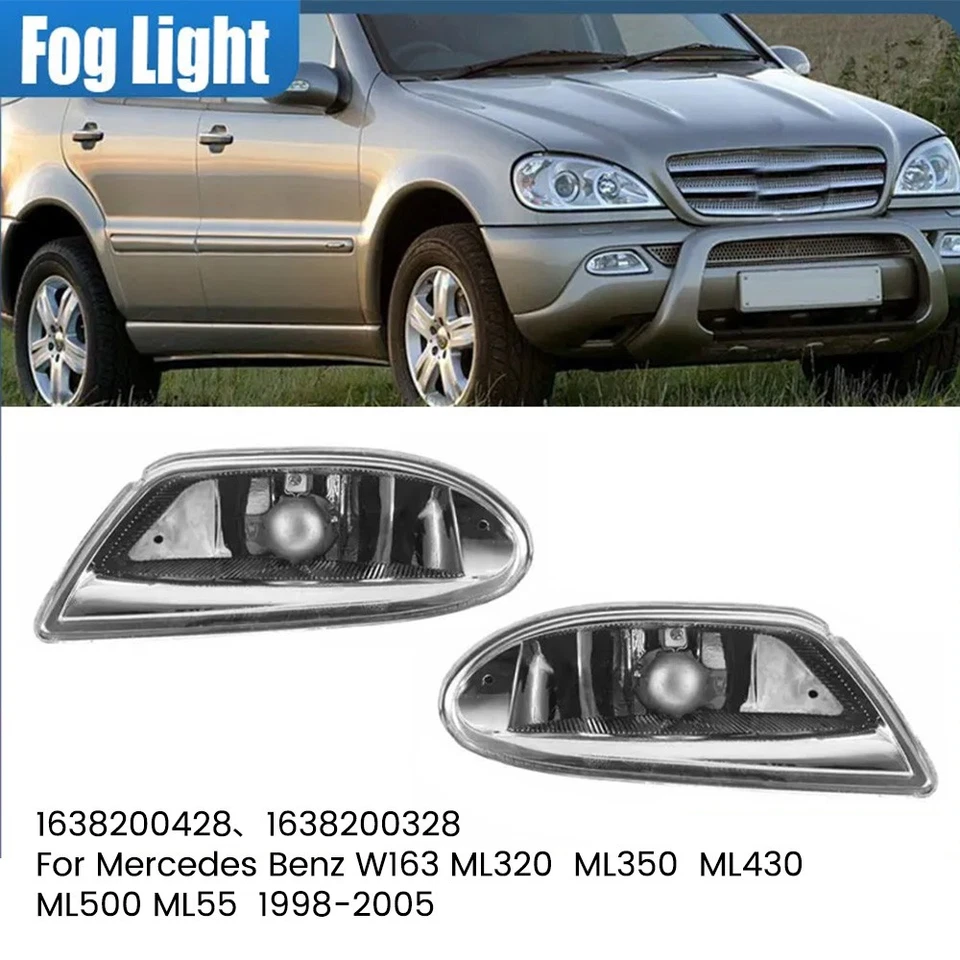 Pair Front Fog Light Lamp For Mercedes Benz W163 ML350 ML500 ML430 1998-2005 - Image 1 of 4