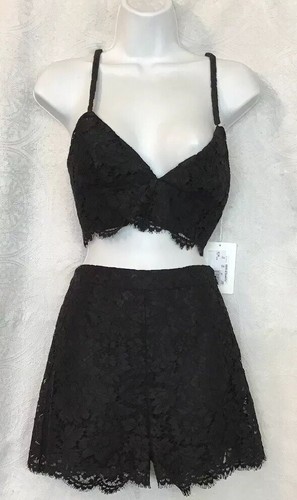 Abito pantaloncino Valentino vita alta e bralet nero pizzo taglia 2 nuovo con etichetta
