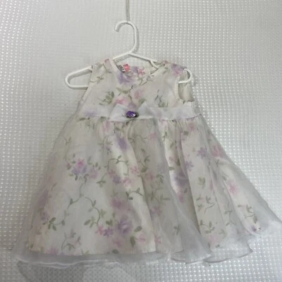 La Princess White Floral Easter Dress size 18m Vintage Made In USA - Image 1 of 4