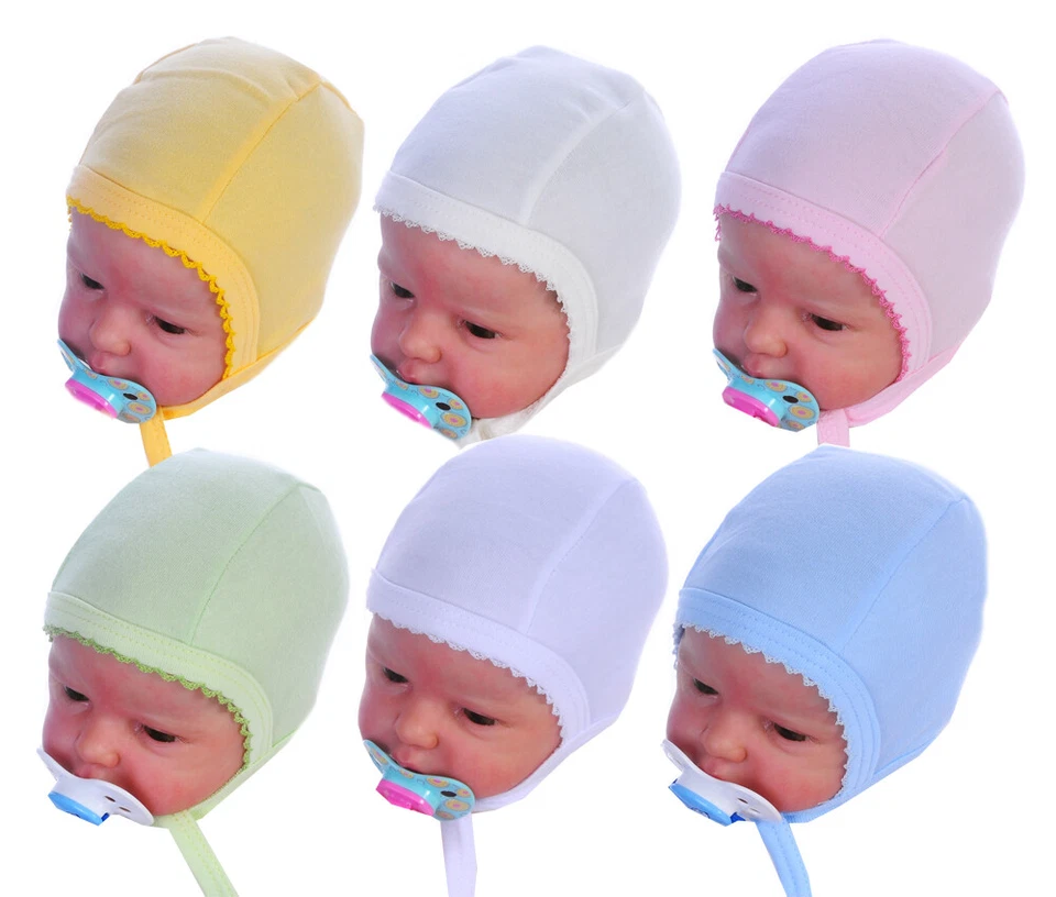 LA BORTINI Mütze Babymütze Erstlingstütze Haube 32 34 36 38 40 für Neugeborene Frühchen