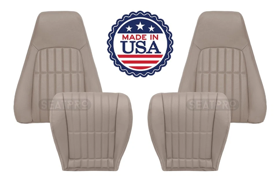 Cubierta de repuesto para asiento delantero Chevy Camaro 1997-2002 cuero sintético perforado tostado Foto 1 de 4