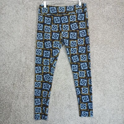 LuLaRoe Leggings Mujer 32 Negro Azul Geométrico Suave Elástico Cómodo Pull On Foto 1 de 4