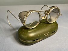 Vintage AO American Optical Rare Bifocal Safety Glasses w/Metal Case - Steampunk