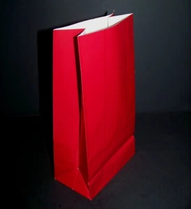 10 Red Gift Bags, 10" tall Party Loot Favor Goody Treat Sacks Christmas Birthday - Picture 1 of 5
