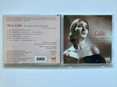 1958 Los Angeles Concert by Callas, Maria (CD, 1999) Like New Condition Foto 1 de 2