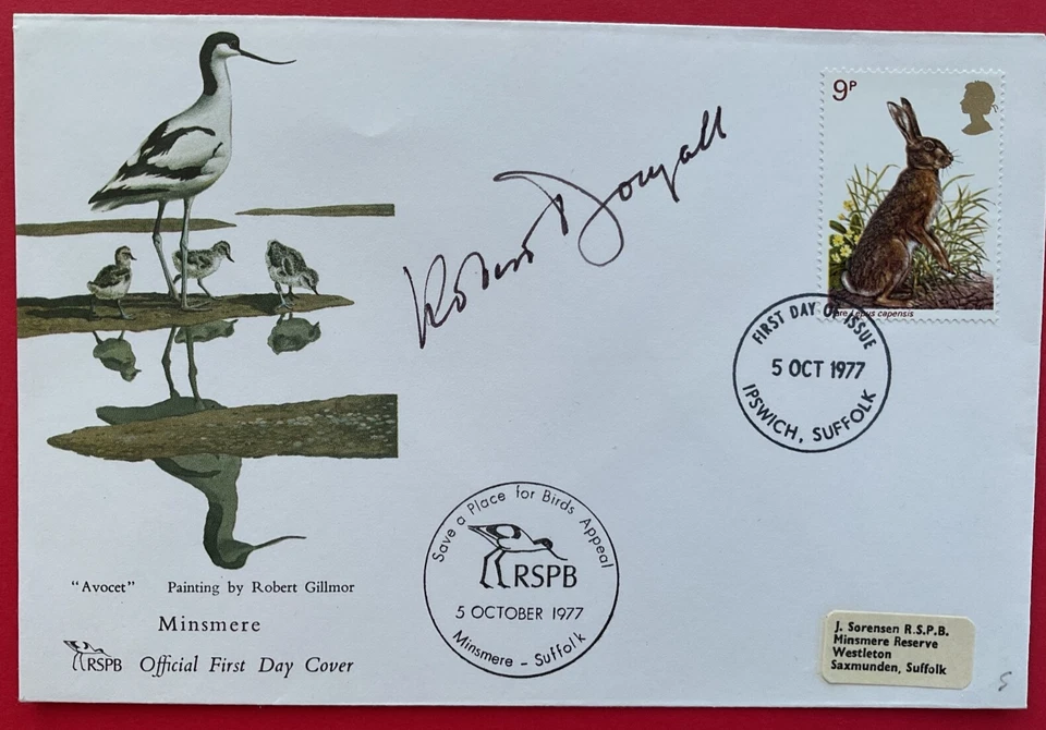 OFFICIAL RSPB 1977 Nature FDC signed Robert dougall - Ref J2 - Image 1 of 1