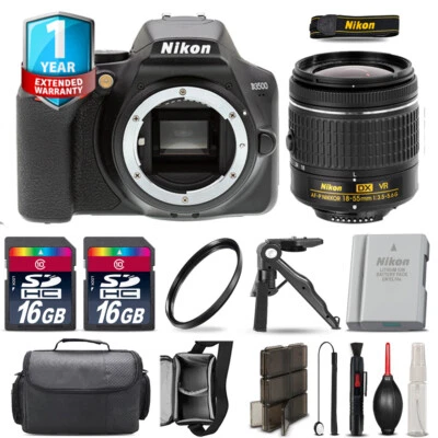 Nikon D3500 DSLR Camera + 18-55mm VR + Extra Battery + UV + 32GB + 1yr Warranty - Image 1 of 2