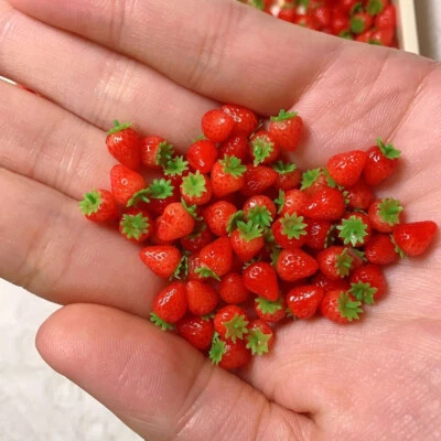 10X Dollhouse Miniatures Strawberry 1/12 Scale Red Strawberry Food Fruit Supply - Image 1 of 4