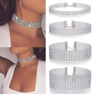 Kristall-Choker-Halskette Für Damen Und Mädchen Strass-Schmuck ▽ - Bild 1 von 35
