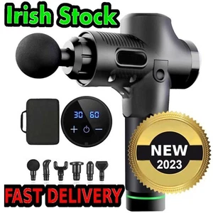 Massagepistole SUPER POWER Vibration 30 GESCHWINDIGKEITEN LCD Muskel Massagegerät 6 KÖPFE - Bild 1 von 7