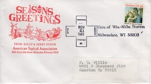 SEASONS GREETINGS - MILWAUKEE, WI  1981 FDC16897 - Picture 1 of 1