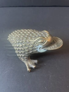 De colección China Dinastía de Bronce Anhelado Fengshui Animal Sapo Riqueza Estatua de la Suerte - Imagen 1 de 8