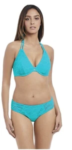 32FF-REDUCED-FREYA~SUNDANCE U/W HALTERNECK-BIKINI BRA+14 PANT-DEEP-OCEAN -BLUE - Picture 1 of 2