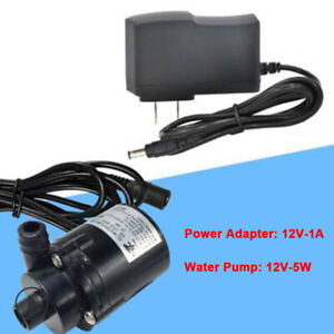 DC Mini Brushless Water Amphibious 6-12V Submersible Pump USB-Plug Power Adapter