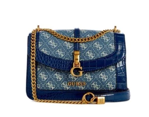 $199. Guess G James Women's Convertible Crossbody Mini Handbag Denim Gold - Picture 1 of 4