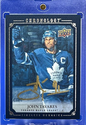 2019-20 Upper Deck Chronology John Tavares Timeless Memories CMA-JT Gold Auto - Image 1 of 3