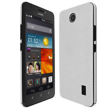 Skinomi Silver Carbon Fiber Skin & Screen Protector for Huawei Ascend Y635