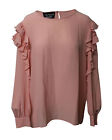 Boutique Moschino Ruffled Detail Blouse In Pink Silk Fr44