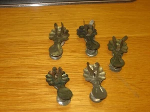 Vintage German? CHRISTMAS TIN TREE CANDLE HOLDER CLIPS CONE REFLECTION SET OF 5 - Picture 1 of 4