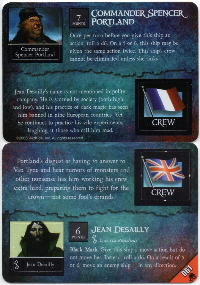 Wizkids Pirates Pocketmodel - Commander Spencer Portland - Jean Desailly DJC 061 - Image 1 of 1