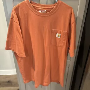 Camisa Carhartt Para Hombre Talla L Naranja Óxido Calce Suelto Manga Corta Camiseta de Trabajo - Imagen 1 de 8