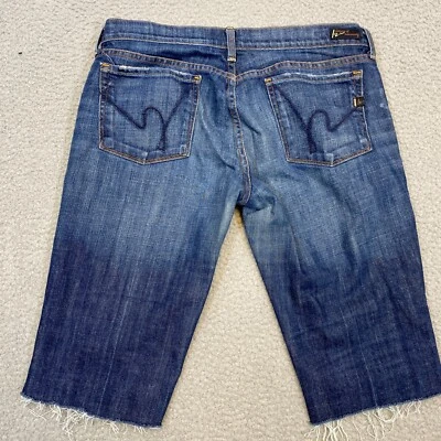 Citizens of Humanity Shorts Womens 32 Cut Off Bermuda Stretch Low Waist Raw Hem - Image 1 of 4